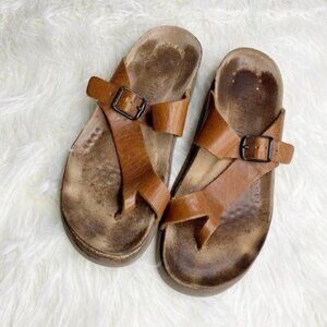 Mephisto Sandal Womens 39 Shoe Leather Helena Strap Buckle Corkbed Slip On